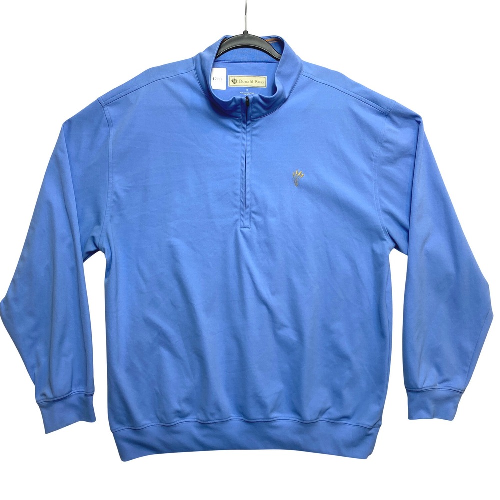 Donald Ross Sweater Mens XL Blue Quarter Zip Performance Golf Pullover RN127277
